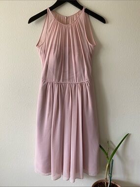 Calvin Klein Blush Pink Sleeveless Pleated Midi Dress